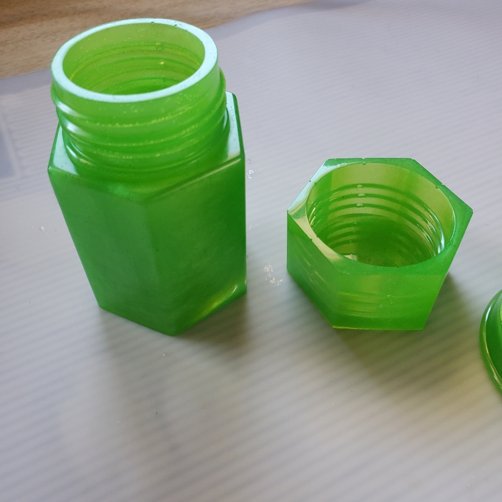 Home made epoxy resin jar with lid